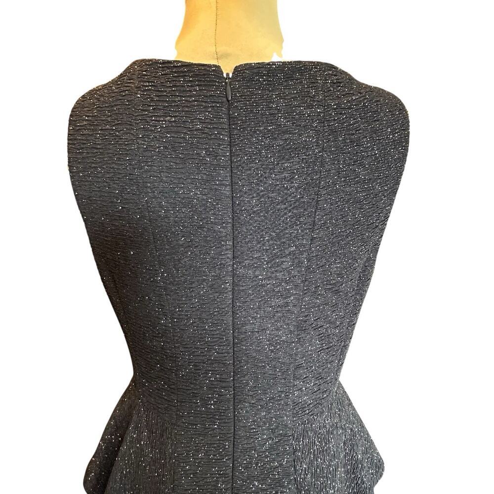 Eliza J. Women’s Sleeveless Sheath Black Dress Silver Glitter Embellished Sz. 8 - Picture 7 of 16